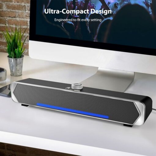 Bluetooth-Lautsprecher für PC, Soundbar Bluetooth 5.3 mit Kabel und USB – Bild 2