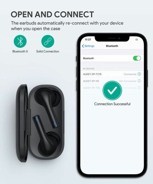 Bluetooth Kopfhörer AUKEY Kompakte kabellose mit 3D Surround Sound – Bild 4