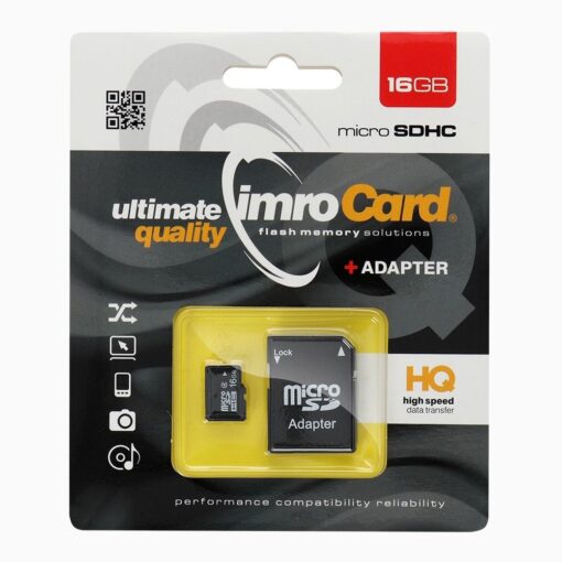 Speicherkarte Micro SD 16GB mit SD Adapter, high speed
