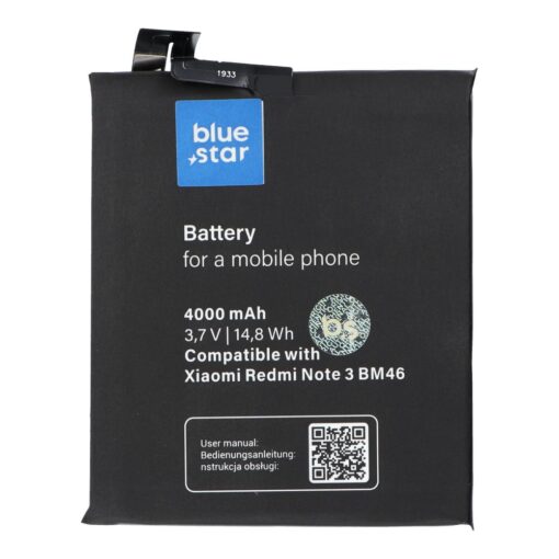 AKKU für Xiaomi Redmi Note 3 (BM46) 4000 mAh Li-Ion Blue Star