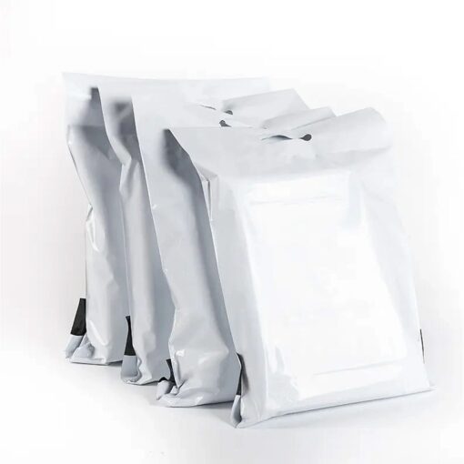 Kurierfolienverpackungen mit Griff 350 x 460 mm + 70 mm Griff RC090 50 Stück weiß – Bild 5