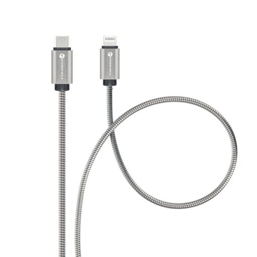 FORCELL Kabel Typ C zu iPhone Lightning 8-polig PD 27W Metall C238 1m silber – Bild 3