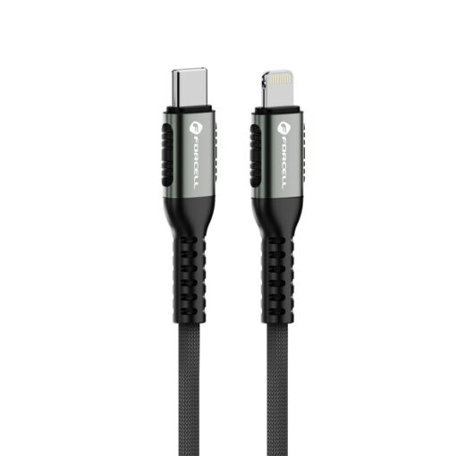 FORCELL F-ENERGY C259 Kabel Typ C zu Lightning PD 3A 27W Cafule 1.2 m schwarz – Bild 3
