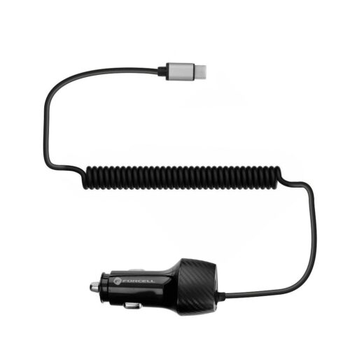KFZ - Ladegerät FORCELL CARBON USB QC 3.0 18W + Kabel Typ C 3.0 PD20W CC50-1AC schwarz (Total 38W) – Bild 7