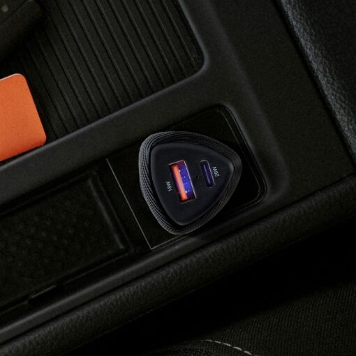 KFZ - Ladegerät FORCELL CARBON Typ C 3.0 PD20W + USB QC3.0 18W 5A CC50-1A1C schwarz (Total 38W) – Bild 3