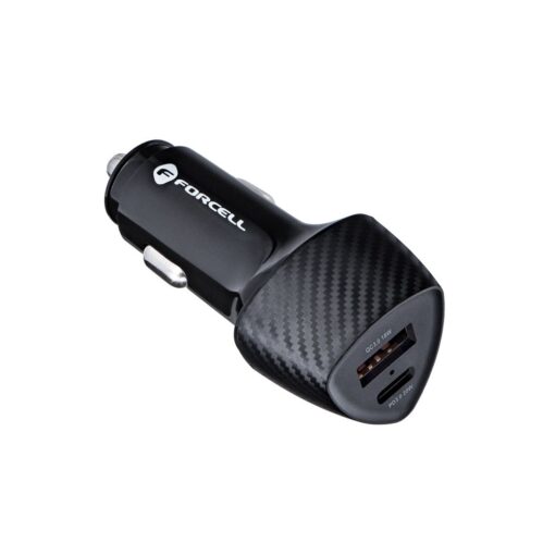 KFZ - Ladegerät FORCELL CARBON Typ C 3.0 PD20W + USB QC3.0 18W 5A CC50-1A1C schwarz (Total 38W) – Bild 10