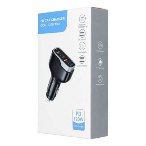 Autoladegerät 2x USB QC 3.0 + 2x Typ C PD CC53-2A2C (insgesamt 120W) – Bild 4