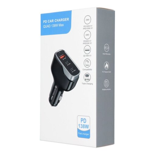 USB QC 3.0 18W + 2x Typ C PD 100W+30W Autoladegerät CC53-2C1A (insgesamt 138W) – Bild 4