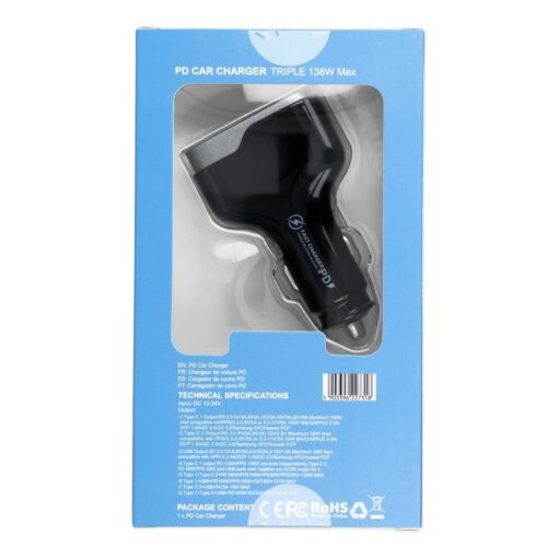 USB QC 3.0 18W + 2x Typ C PD 100W+30W Autoladegerät CC53-2C1A (insgesamt 138W) – Bild 5