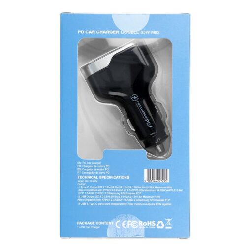 USB QC 3.0 18W + Typ C PD 65W Autoladegerät CC53-1A1C (insgesamt 83W) – Bild 5