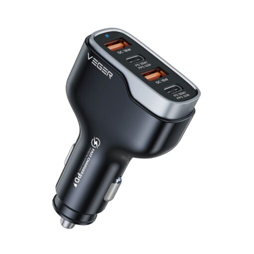 VEGER Autoladegerät 2 x USB A + 2 x Typ C PD QC 3A 66W CC53-2A2C schwarz
