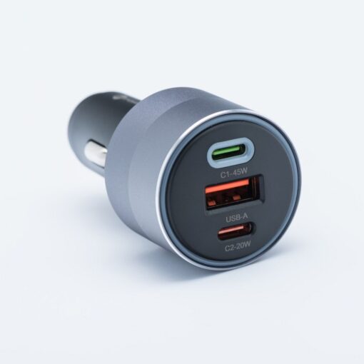 FORCELL F-ENERGY Alu Autoladegerät 2 x Typ C + USB A PD QC4.0 SFC2.0 4.5A 65W grau – Bild 9