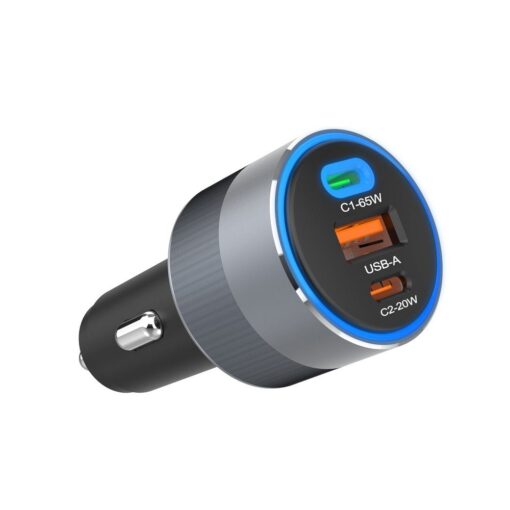 FORCELL F-ENERGY Alu Autoladegerät 2 x Typ C + USB A PD QC4.0 SFC2.0 3A 85W grau – Bild 3