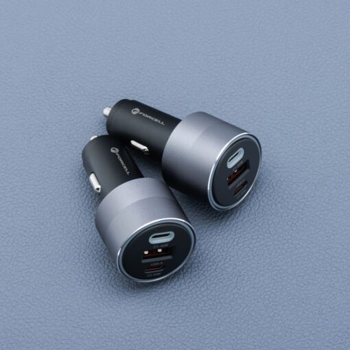 FORCELL F-ENERGY Alu Autoladegerät 2 x Typ C + USB A PD QC4.0 SFC2.0 3A 85W grau – Bild 12