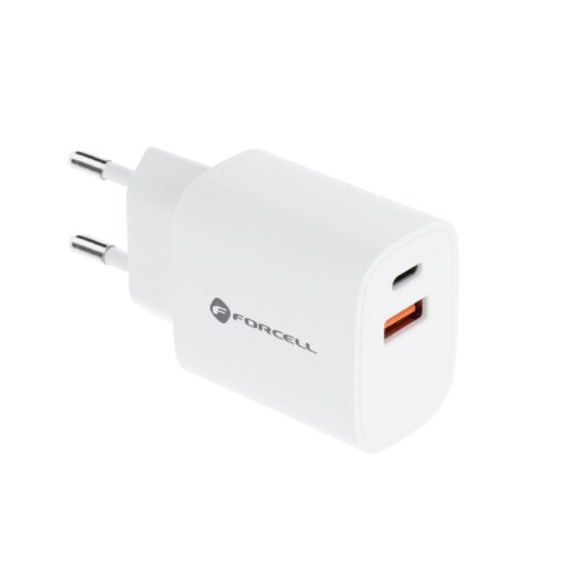 Forcell Netz-Ladegerät - 3A 30W mit zwei Anschlüssen: USB Typ C und USB A mit PD und QC 4.0 Aufladung – Bild 8