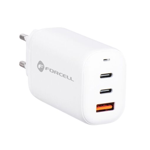 Forcell GaN 65W Netz-Ladegerät mit 2x USB Typ C und 1x USB A - 3A Anschlüsse mit PD und QC 4.0 Ladefunktion – Bild 4