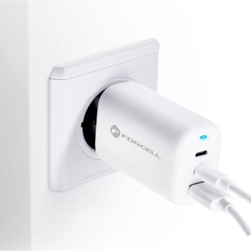 Forcell GaN 65W Netz-Ladegerät mit 2x USB Typ C und 1x USB A - 3A Anschlüsse mit PD und QC 4.0 Ladefunktion – Bild 6