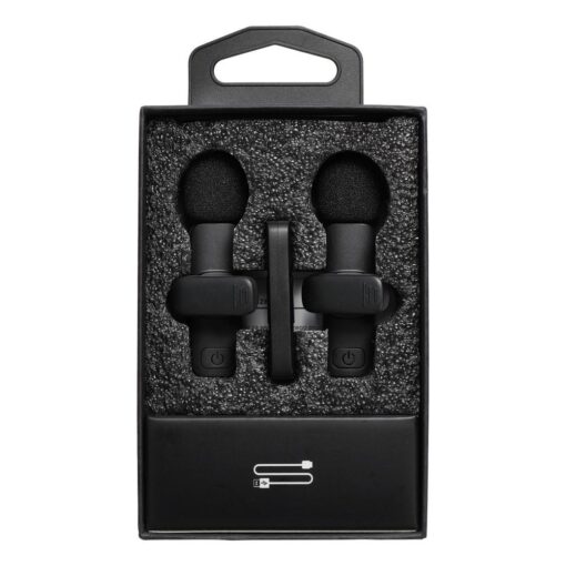 Wireless lavalier microphone Type C double with long hair (2 in set) K1 black – Bild 4