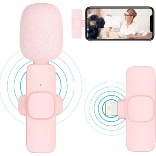 Wireless lavalier microphone Type C double (2 in set) K1 pink – Bild 3