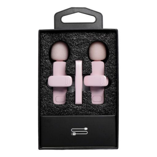 Wireless lavalier microphone Type C double with long hair (2 in set) K1 pink – Bild 5