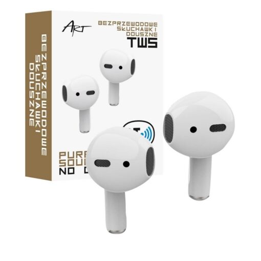 Kabellose / bluetooth Stereo Kopfhörer TWS ART AP-TW-B1 + Dockingstation mit Lightning 8-pin Anschluss weiß – Bild 6