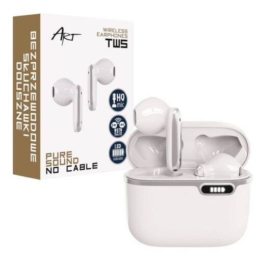 Kabellose / bluetooth Stereo Kopfhörer TWS ART AP-TW-B4W + Dockingstation mit Typ C Anschluss weiß – Bild 7