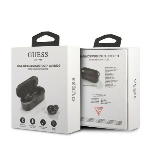 Kabellose / bluetooth Stereo Kopfhörer TWS GUESS Digital BT5 Classic + Dockingstation / schwarz (GUTWST31EK) – Bild 6