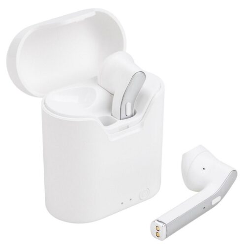 ART wireless earphones bluetooth TWS + docking station Micro USB AP-TW-B2 white silver – Bild 3