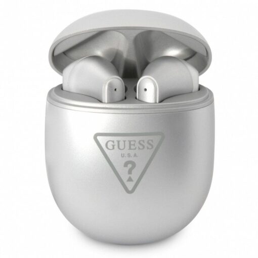 GUESS wireless earphones bluetooth TWS + docking station GUTWST82TRS (Triangle Logo) silver
