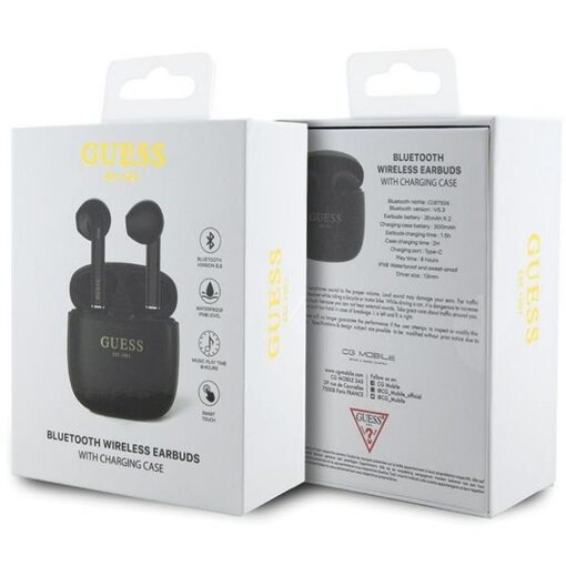 GUESS wireless earphones bluetooth TWS + docking station GUTWST26PSK (Classic EST Logo) black – Bild 5