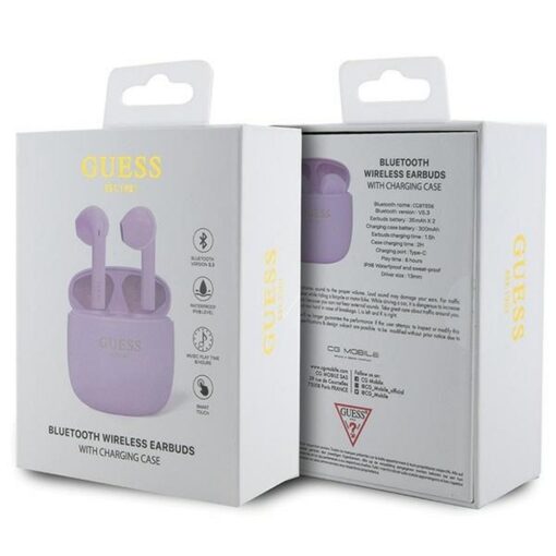 GUESS wireless earphones bluetooth TWS + docking station GUTWST26PSU (Classic EST Logo) purple – Bild 5