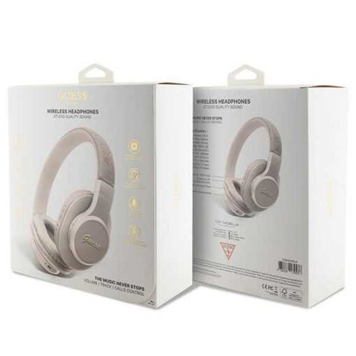 GUESS wireless headphones bluetooth GUBH604GEMP (4G Script) pink – Bild 6