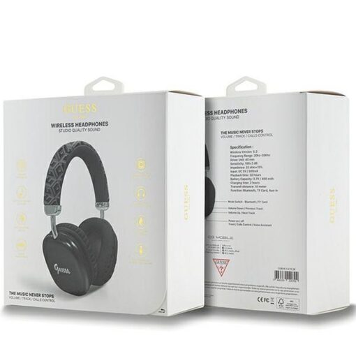 GUESS wireless headphones bluetooth GUBHK1GCTCSK (Gcube Metallic Script Logo) black – Bild 5