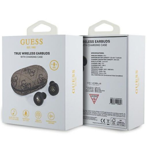 GUESS wireless earphones bluetooth + docking station TWS ENC GUTWSP4EGW (4G Metal) brown – Bild 7