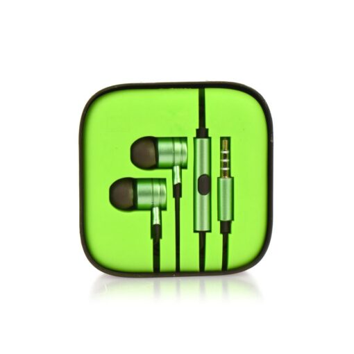 Earphones stereo Android box MI metal lime