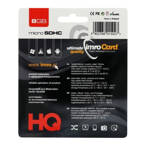 SPEICHERKARTE IMRO microSD 8GB ohne Adapter SD – Bild 3
