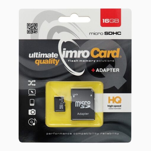 SPEICHERKARTE IMRO microSD 16GB Klasse 10 UHS mit SD Adapter