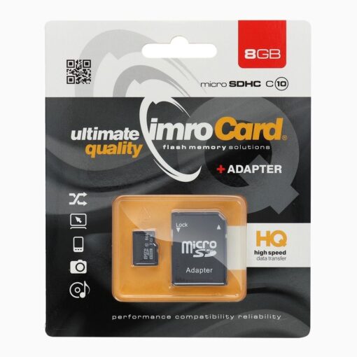 SPEICHERKARTE IMRO microSD 8GB mit Adapter SD Klasse 10 UHS