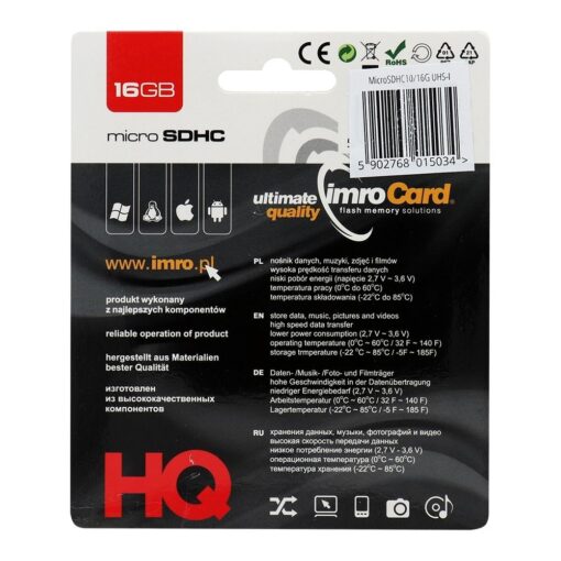 SPEICHERKARTE IMRO microSD 16GB Klasse 10 UHS ohne SD Adapter – Bild 3