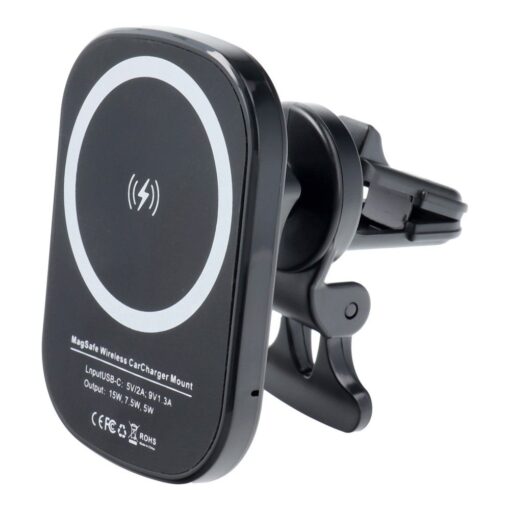 Autohalter mit Kühlergrill und induktivem Ladegerät kompatibel mit MagSafe 15W D10 schwarz – Bild 6