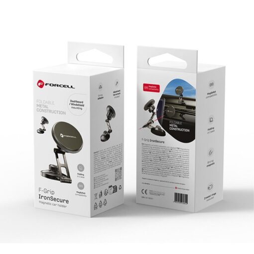 FORCELL F-Grip IronSecure Autofenster-/Bordhalterung kompatibel mit MagSafe schwarz
