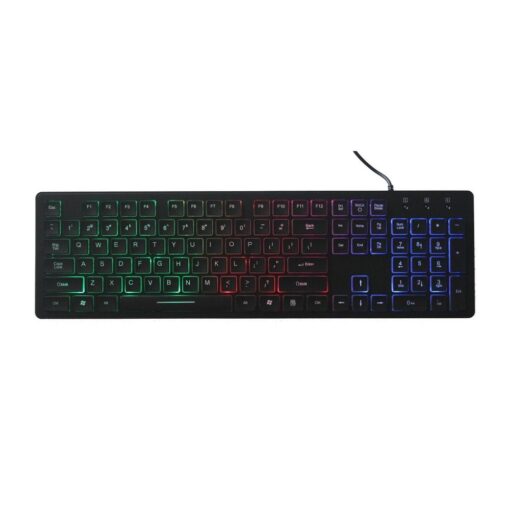 ART kabelgebundene Tastatur USB A QWERTY hintergrundbeleuchtet slim AK-20 schwarz
