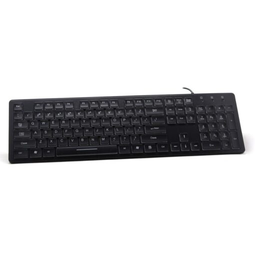 ART kabelgebundene Tastatur USB A QWERTY hintergrundbeleuchtet slim AK-20 schwarz – Bild 3