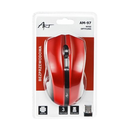 SCHNURLOSE-OPTISCHE MAUS USB AM-97 Rot