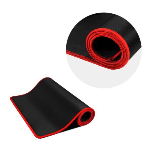 Mause für Gamer 300x240x3mm schwarz, rot Saum – Bild 6