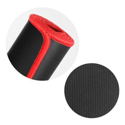 Gaming Mausepad (unter Maus und Tastatur) 900x400x3mm / schwarz / rote Besatz – Bild 3