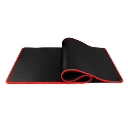 Gaming Mausepad (unter Maus und Tastatur) 900x400x3mm / schwarz / rote Besatz – Bild 4