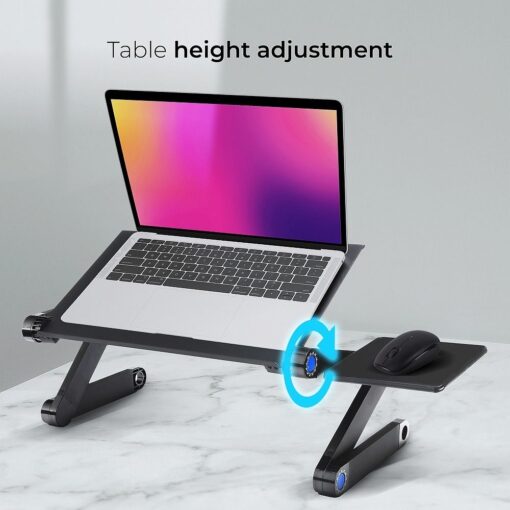 Desk for laptop uniwersal adjustable with cooling YL-803 black – Bild 4