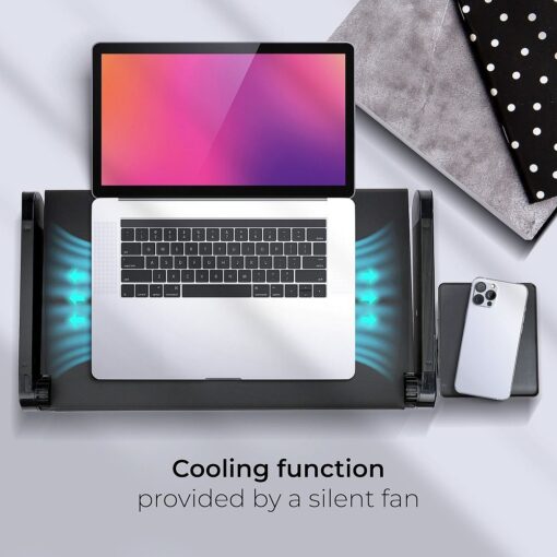 Desk for laptop uniwersal adjustable with cooling YL-803 black – Bild 5