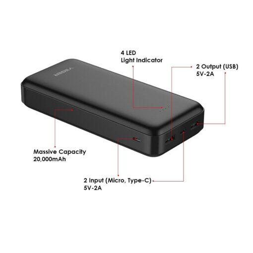 Power Bank VEGER A20 - 20 000mAh schwarz (W2015) – Bild 6